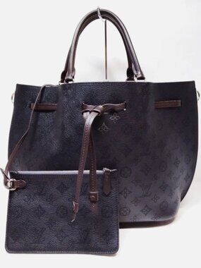 LOUIS VUITTON Black Monogram Mahina Girolata Bag